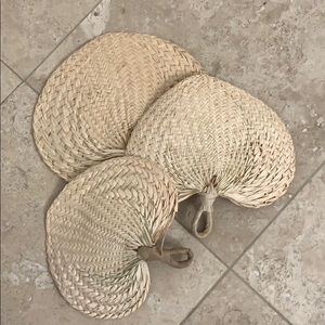 Boho Straw Woven Fans Set of 50